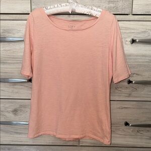 LOFT Outlet Soft Peach Short Sleeve Boat Neck Tee